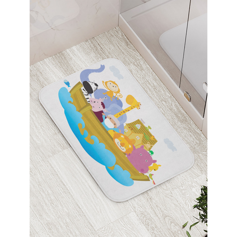 Boat Journey Cartoon Bath Mat