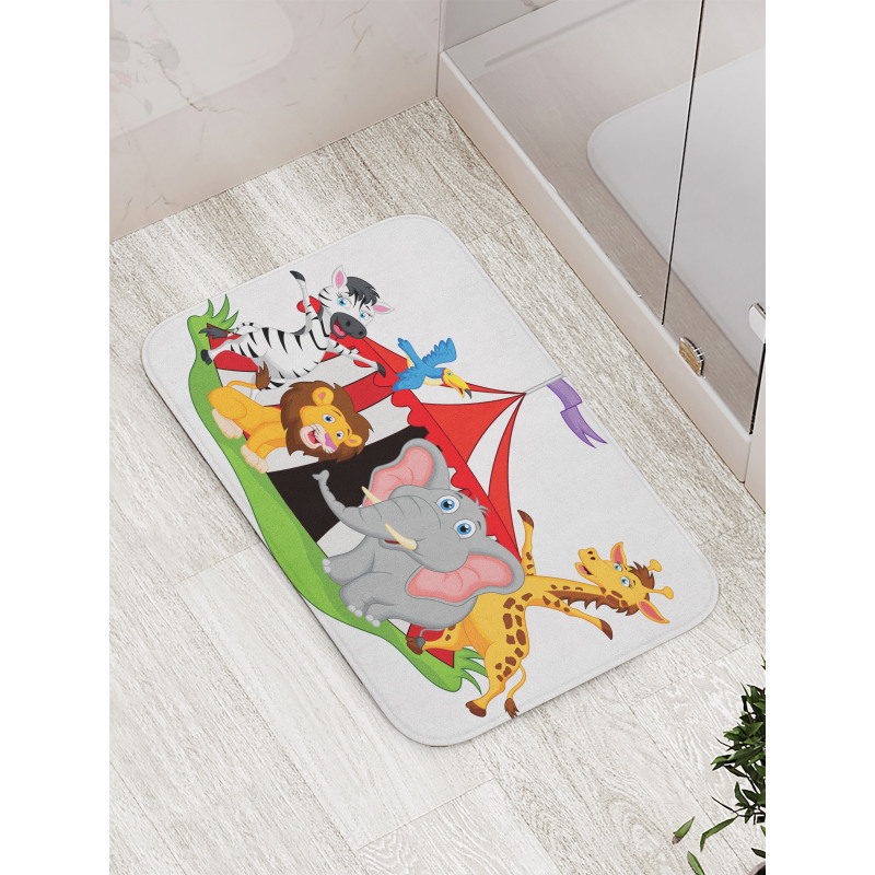 Circus Tent Giraffe Mime Bath Mat