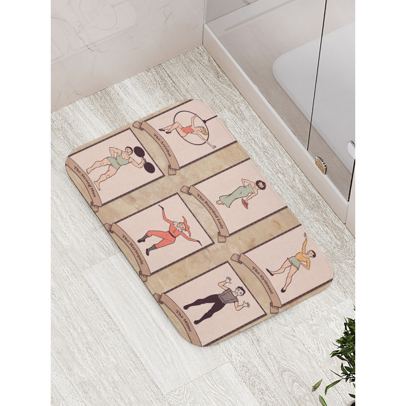 Circus Acrobats Gymnast Bath Mat