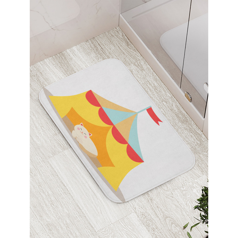 Furry Cat in a Circus Bath Mat