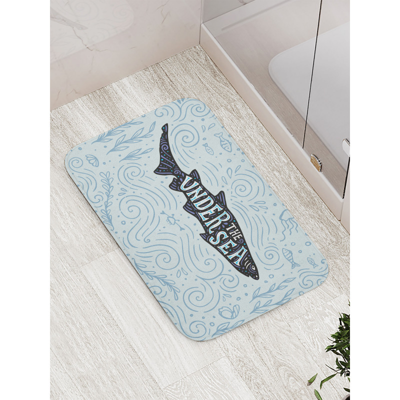 Funny Wording on Fish Bath Mat