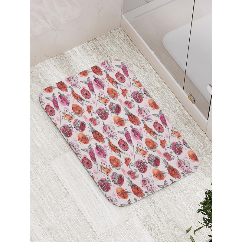 Ocean Creatures Blots Bath Mat