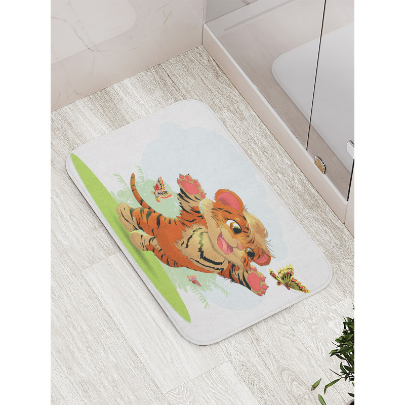 Cub with Butterflies Bath Mat