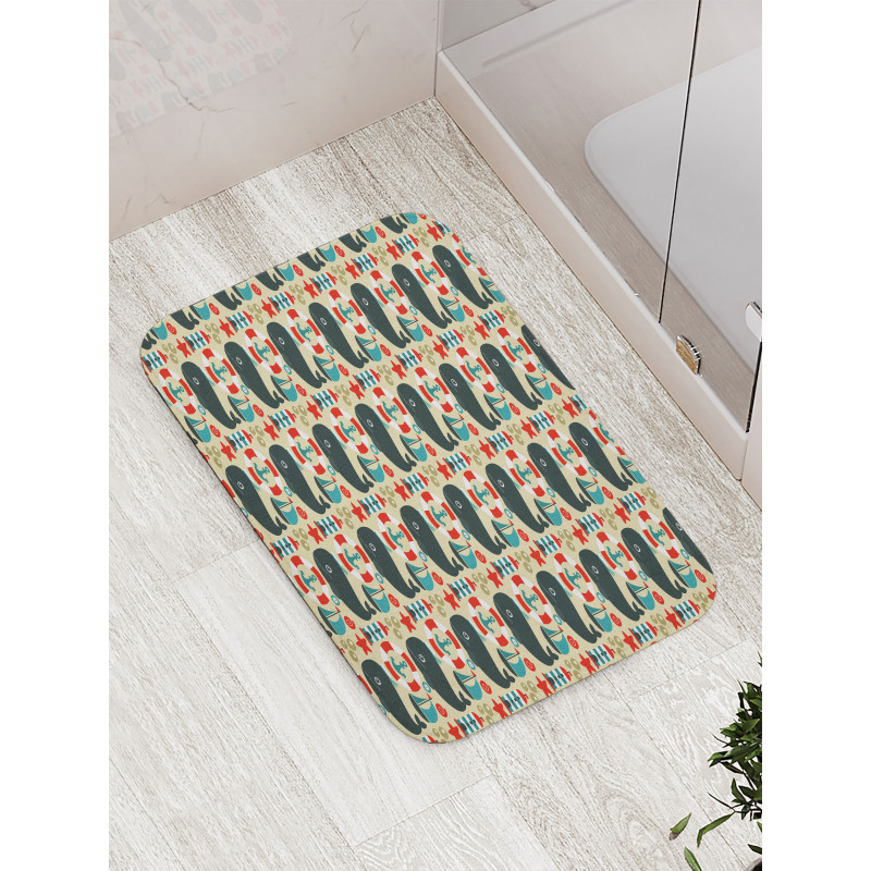 Lighthouse Anchor Stars Boat Bath Mat