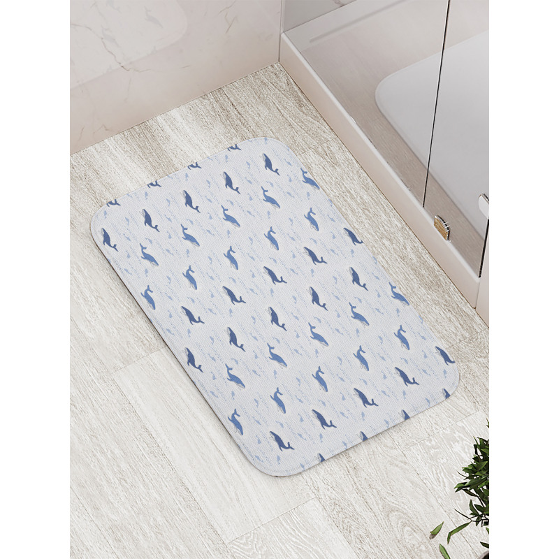 Fish Big Mammal Wave Graphic Bath Mat