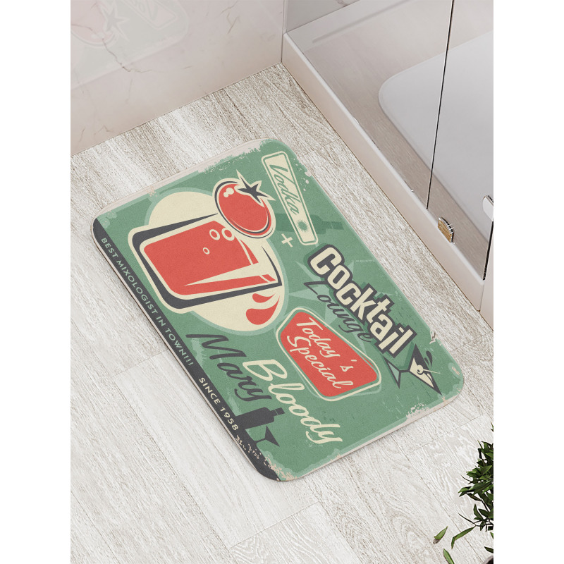 Nostalgic Bar Poster Bath Mat