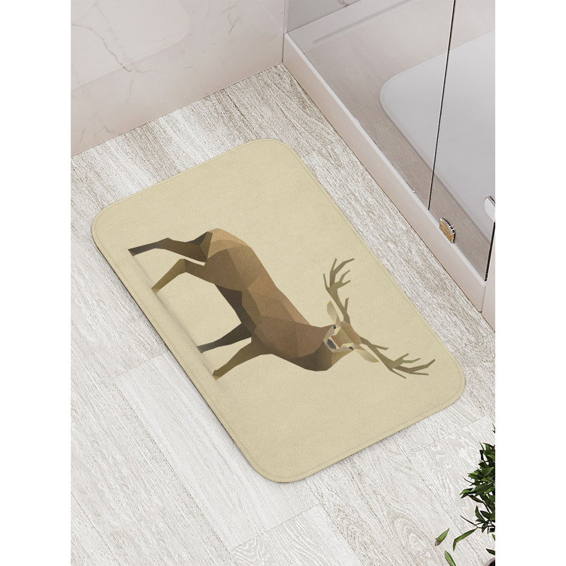 Geometric Deer Elk Graphic Bath Mat