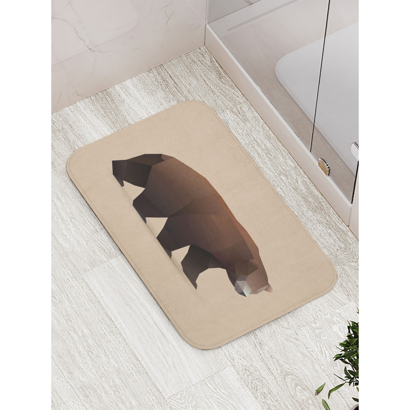 Modern Geometric Bear Art Bath Mat