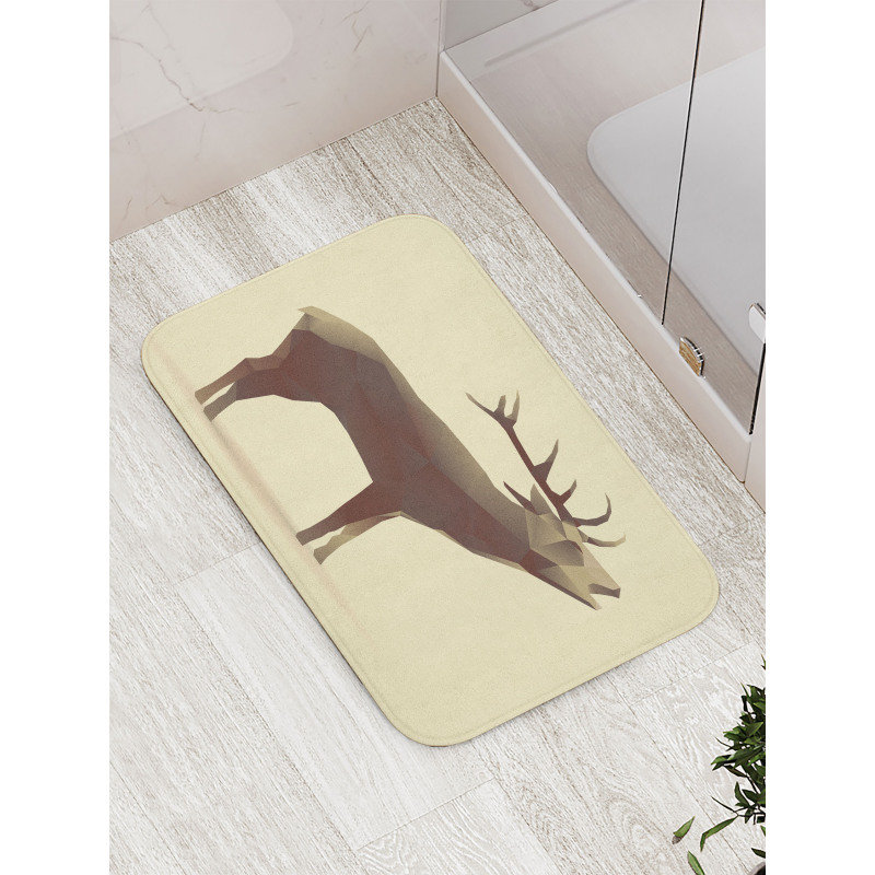 Geometric Elk Animal Art Bath Mat