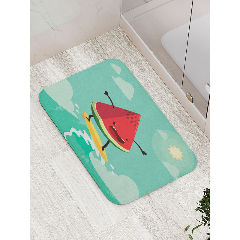 Watermelon on the Waves Bath Mat