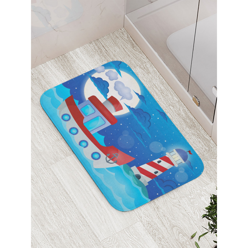 Nursery Ship Lighthouse Bath Mat