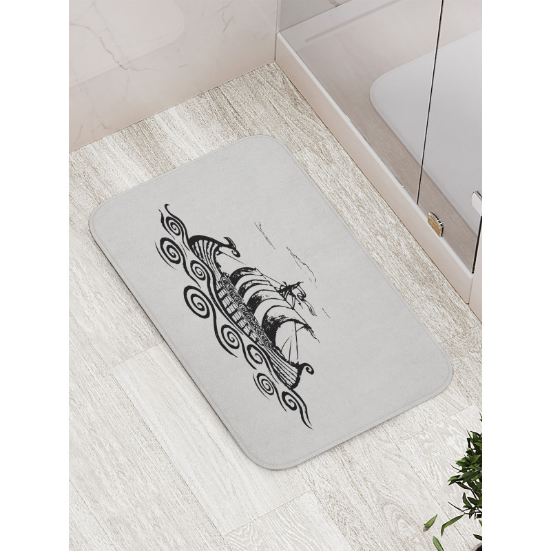 Ship with Whirlpool Waves Bath Mat