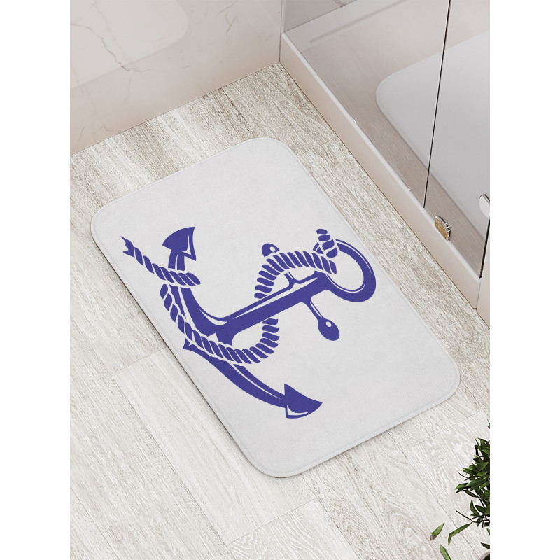 Nautical Rope and Anchor Bath Mat