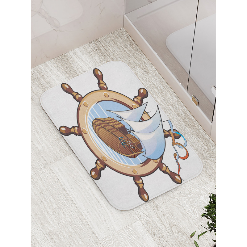 Ships Wheel Sailing Bath Mat