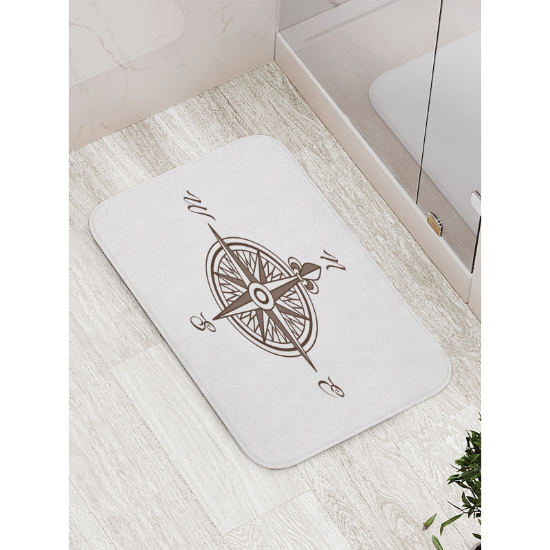 Simple Retro Windrose Art Bath Mat