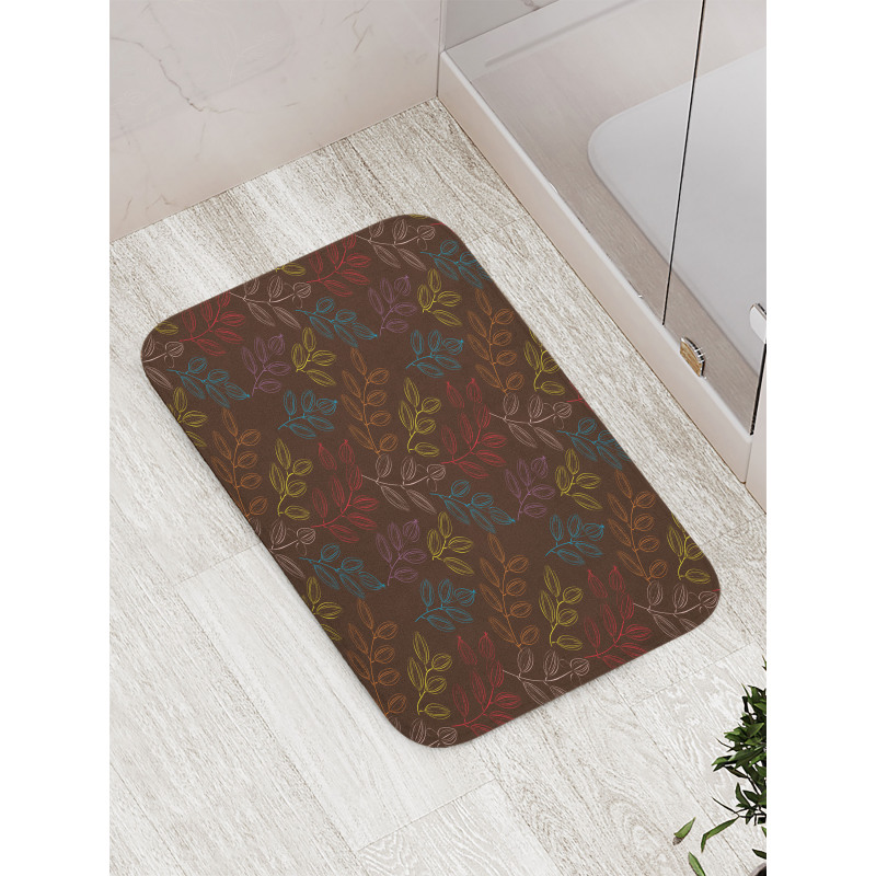 Colorful Branches with Buds Bath Mat