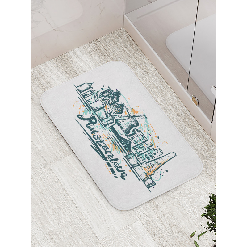 City Scenery Painting Bath Mat