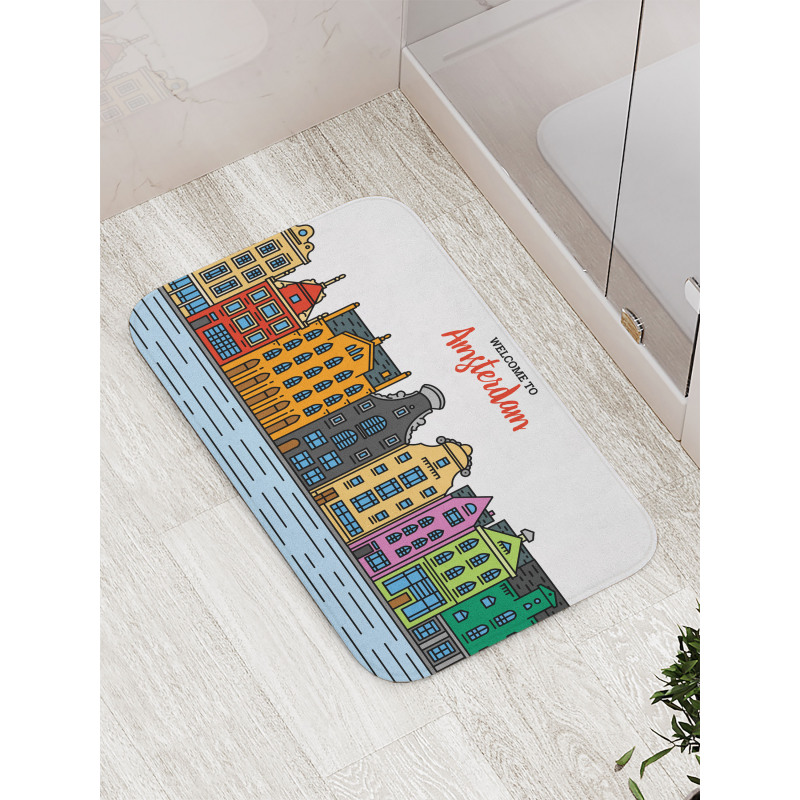 Colorful Graphic Street Bath Mat