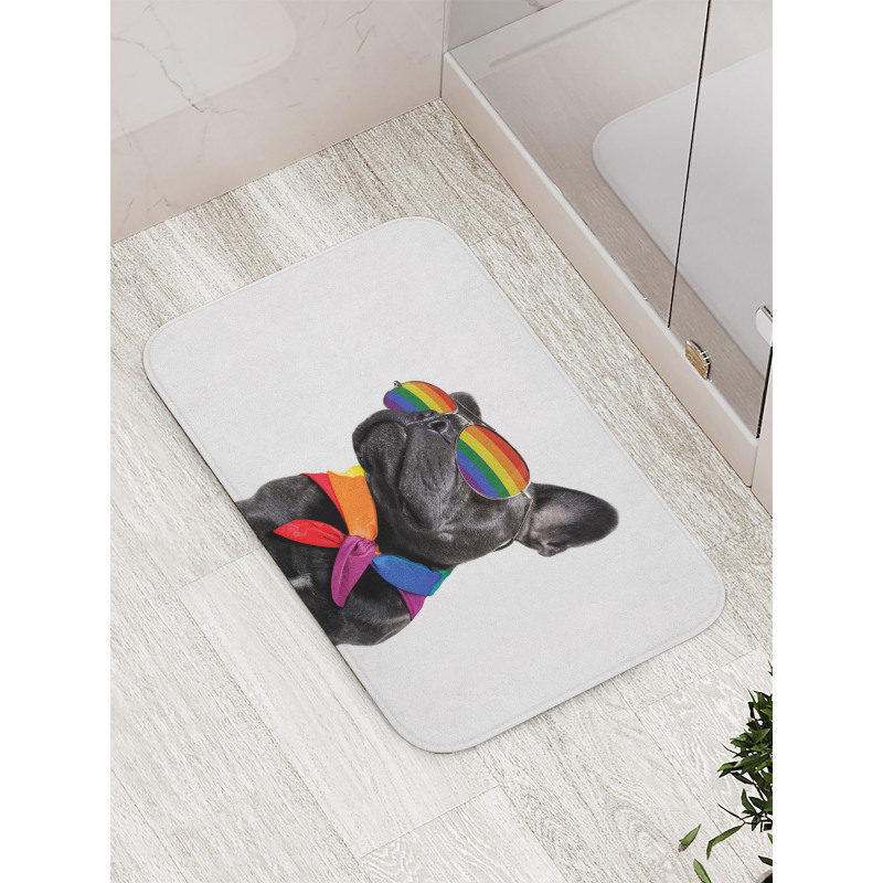 Proud Gay Pet Posing Funny Bath Mat