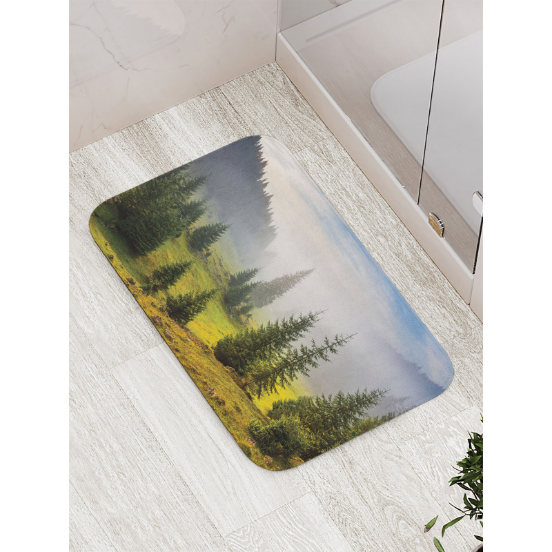 Green Trees on Meadow Bath Mat