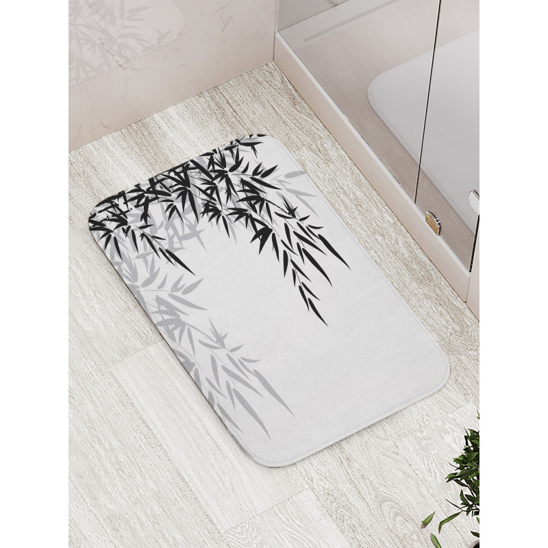 Bamboo Plant Leaves Bath Mat