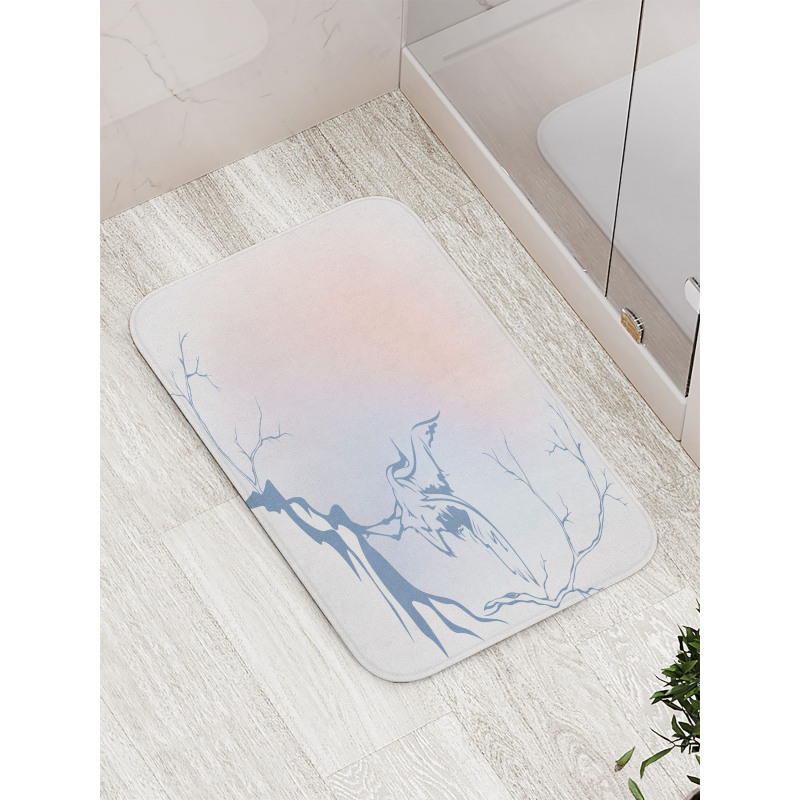 Winter Tree Branches Bath Mat