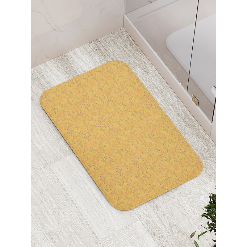 Outline Drawing Branches Bath Mat