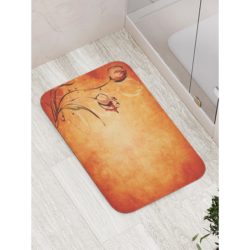 Vintage Style Rose Bloom Bath Mat