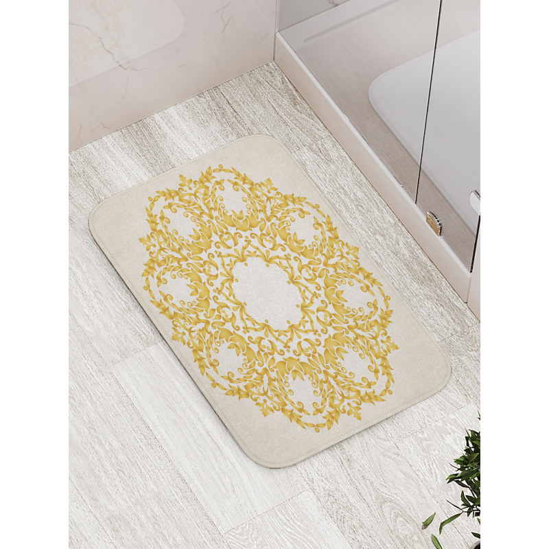 Floral Baroque Round Bath Mat