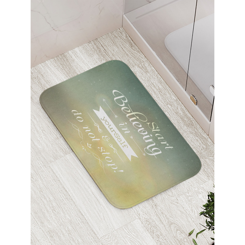 Yellow Letters Bath Mat