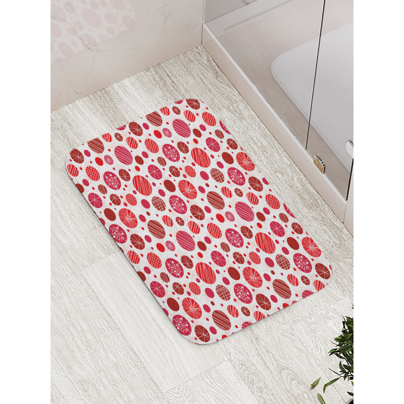 Circles Snowflake Motifs Bath Mat