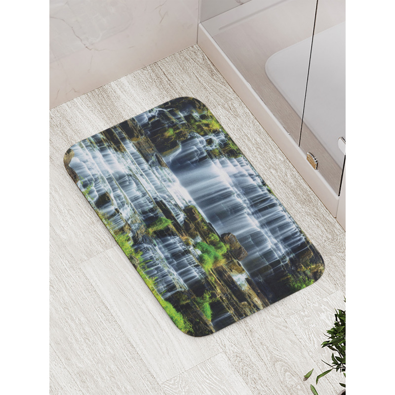 Waterfall Jungle Rural Bath Mat