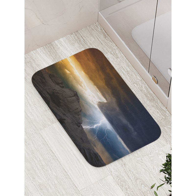 Dark Clouds Mountain Bath Mat