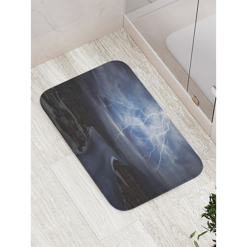 Thunderstorm over Road Bath Mat