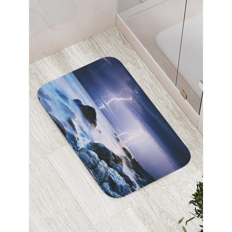 Rocky Coast Mystic Storm Bath Mat