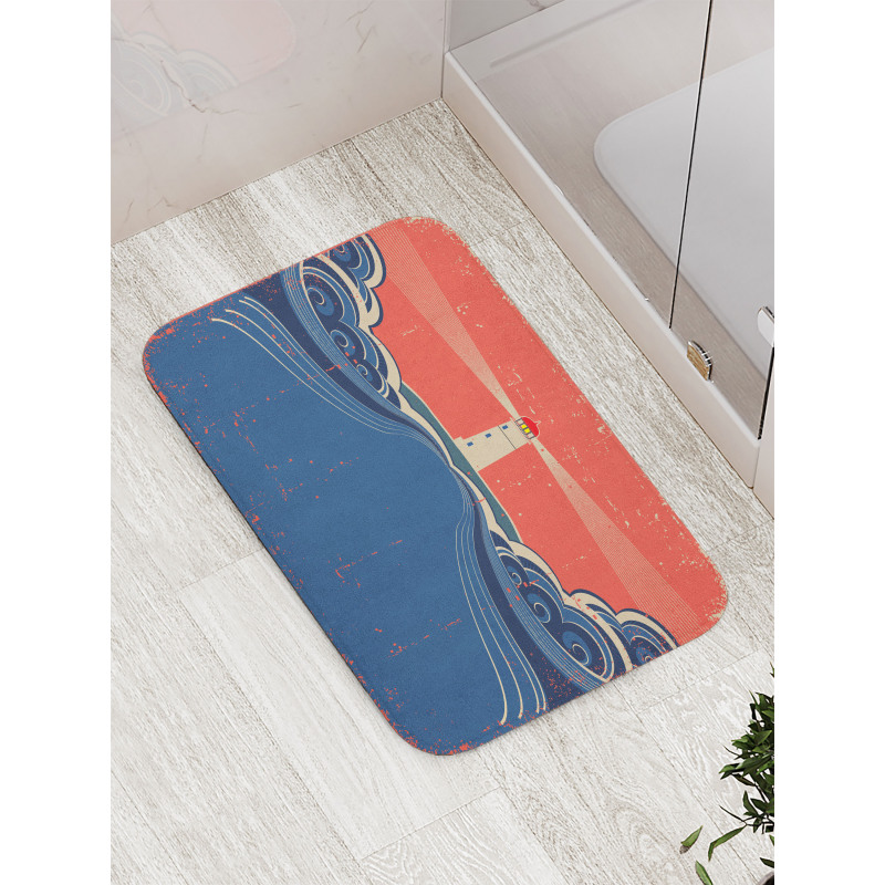 Lighthouse Waves Sea Bath Mat