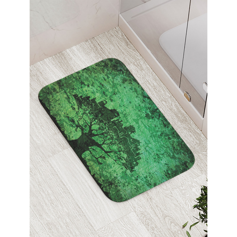 Modern City Buildings Bath Mat