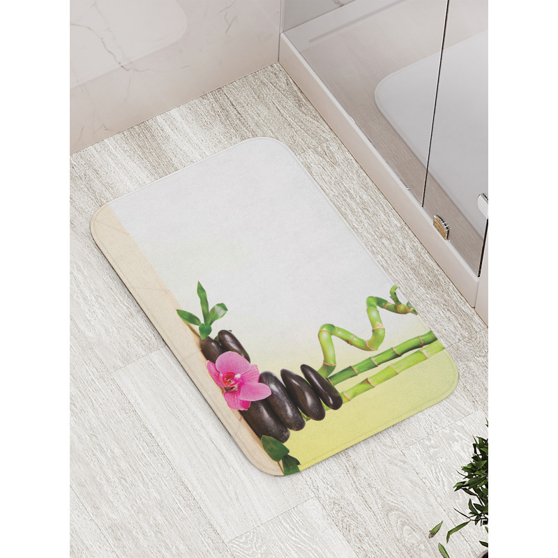 Bamboo Rocks Meditation Bath Mat