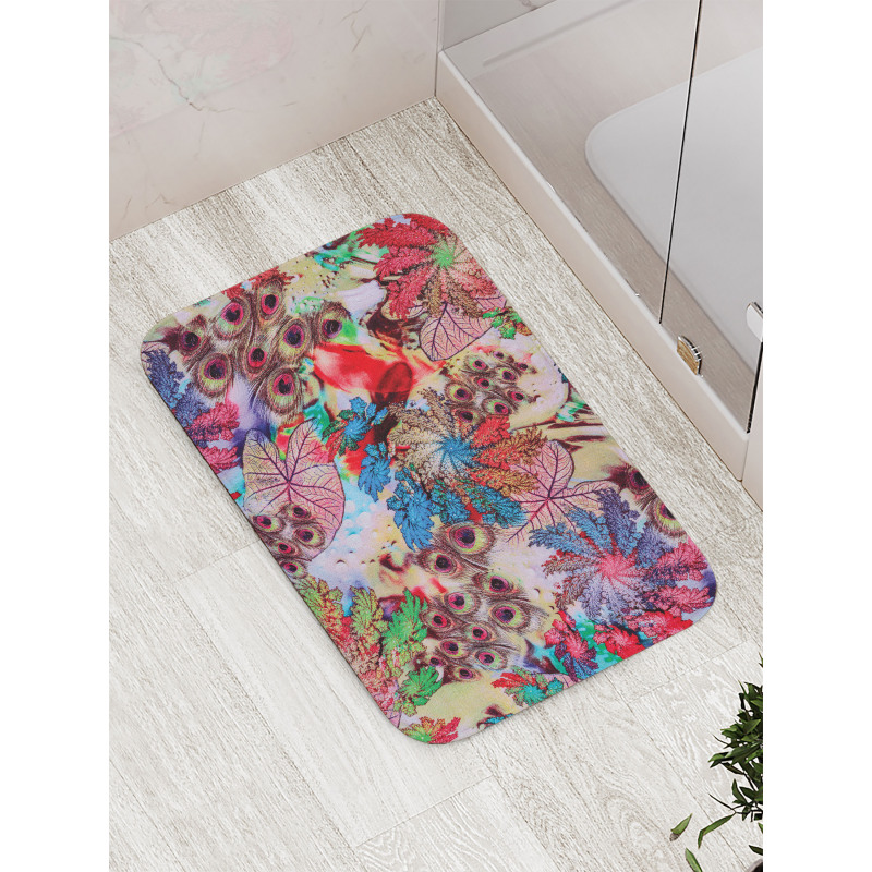 Peacock Feather Animal Bath Mat