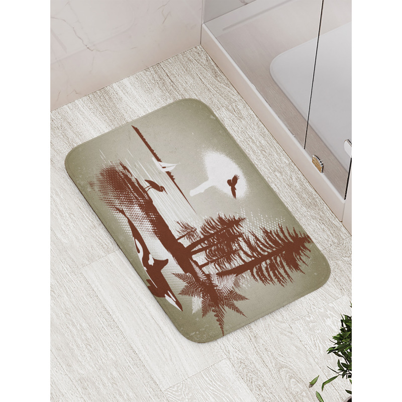 Grunge Whale Maritime Bath Mat