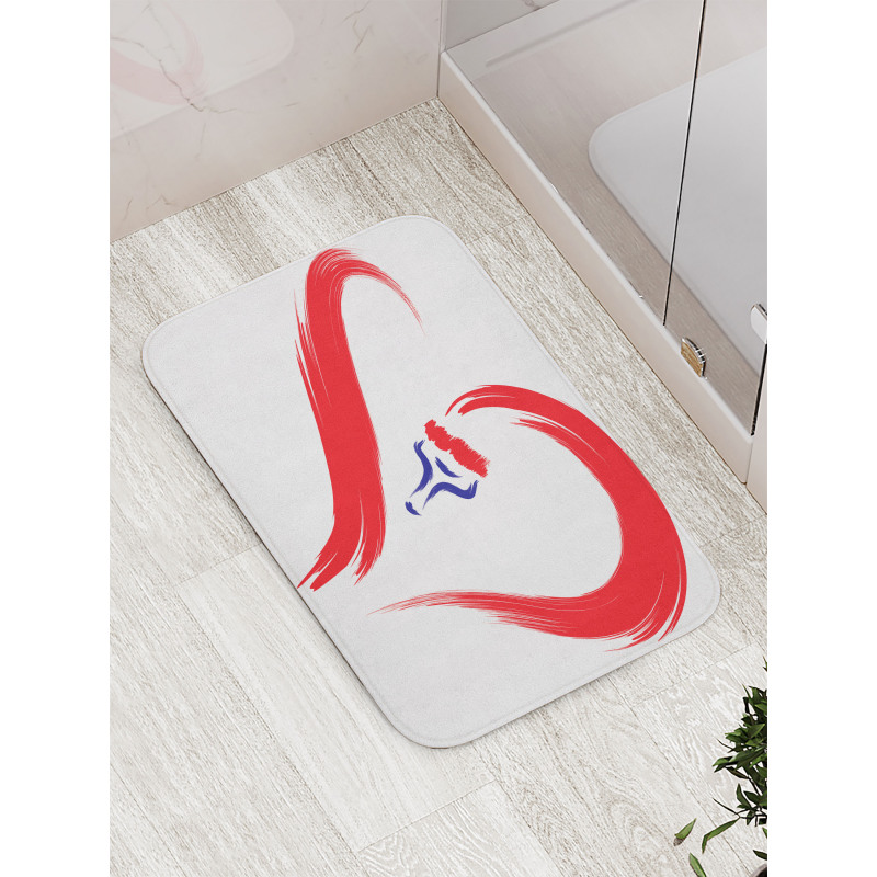 Brush Drawing Heart Sign Bath Mat