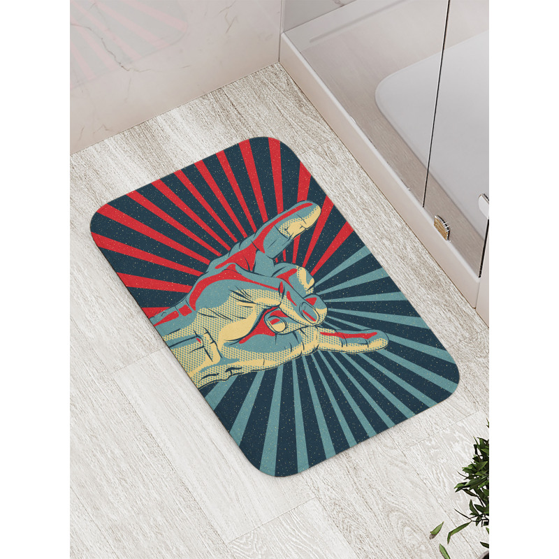 Rock 'n' Roll Hand Sign Bath Mat