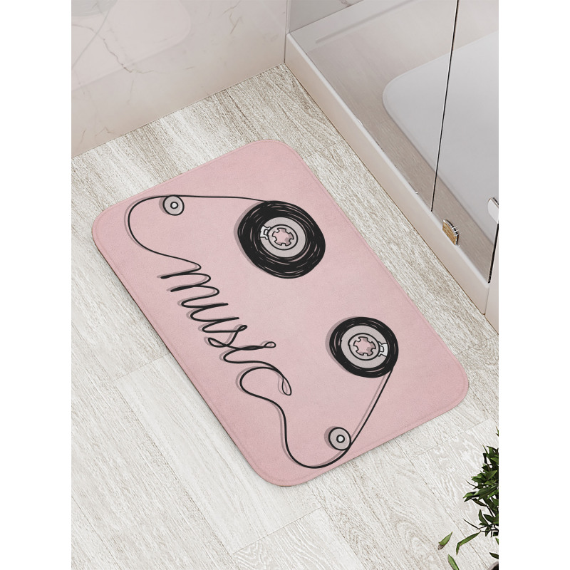 Music Cassette Tape Art Bath Mat