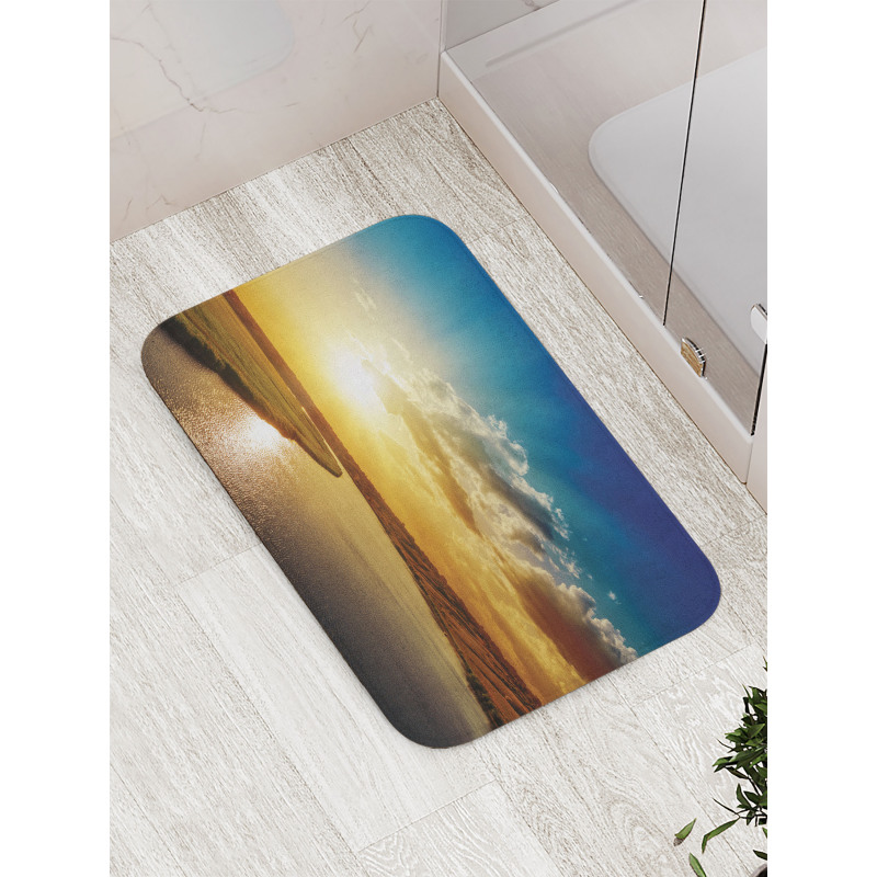 Dreamy Sunset on River Bath Mat