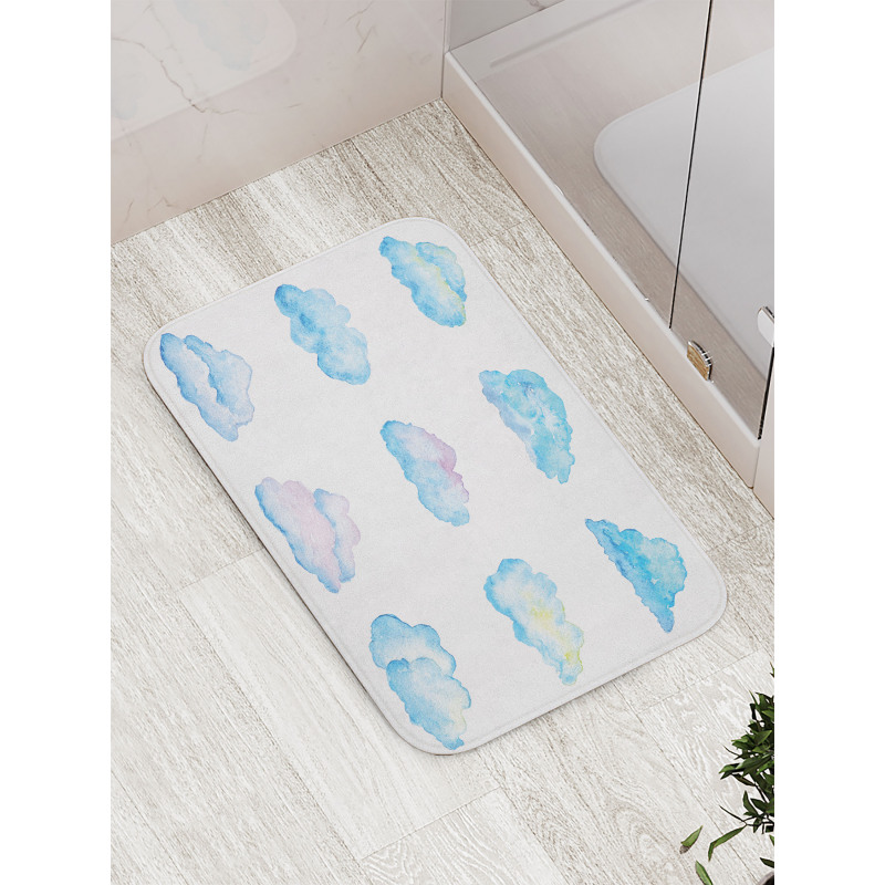 Cartoon Fluffy Clouds Bath Mat