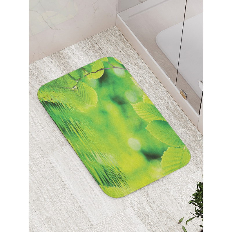 Leaves and River Peace Bath Mat