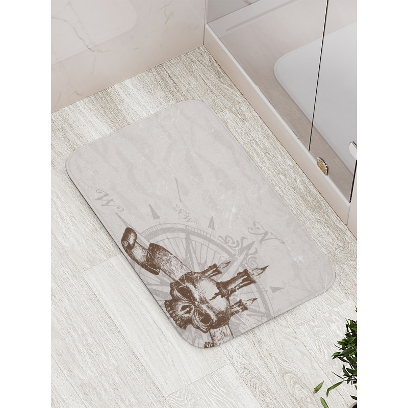 Priate Skull Compass Bath Mat