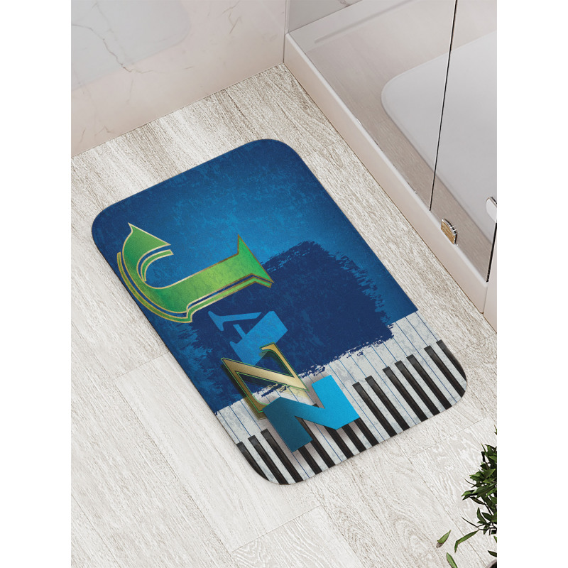 Jazz Music Keys Guitar Bath Mat