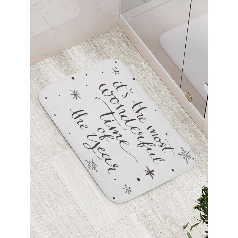 Christmas Cheer Typography Bath Mat