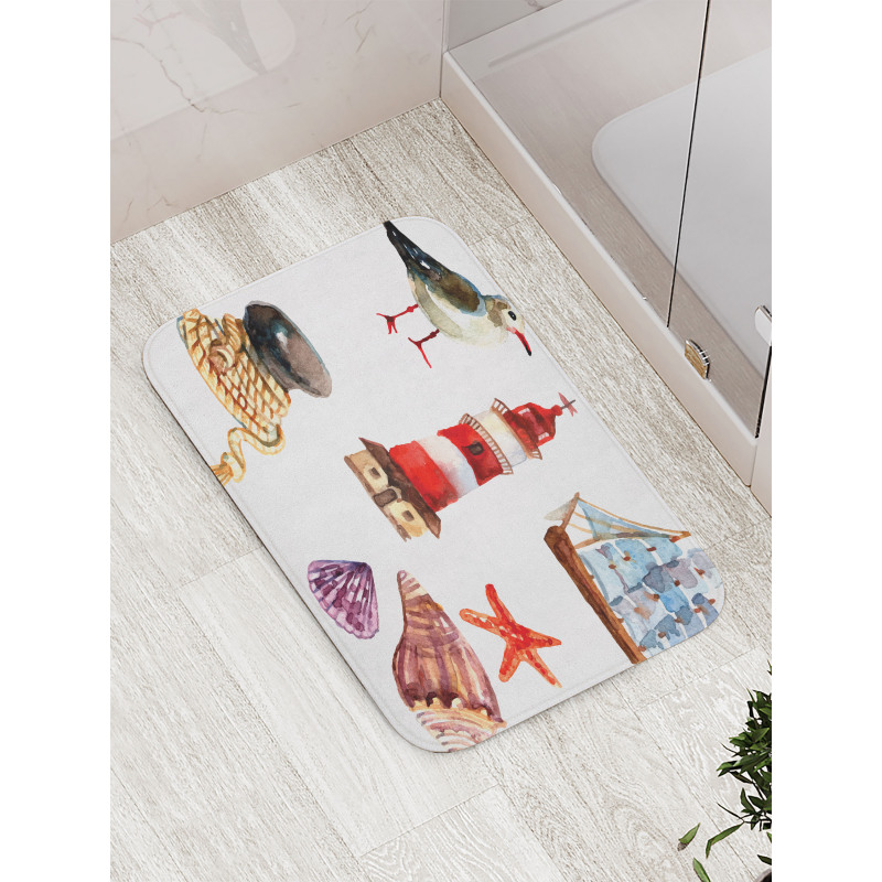 Lighthouse Seagull Bath Mat